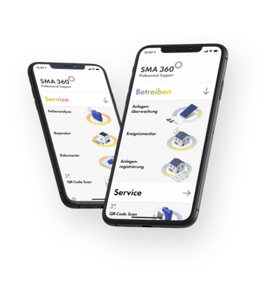 Comprehensive support for PV professionals Plan PV systems with the SMA 360° app