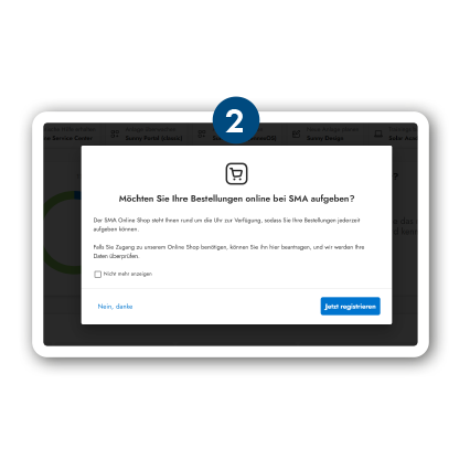 Pop-up Shop-Registrierung